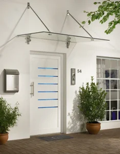 Дизайн проект стеклянного козырька над входной дверью